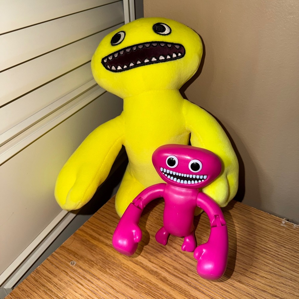 Garten of Banban Yellow Plush and Pink Action Figure Toy Set Jumbo Josh